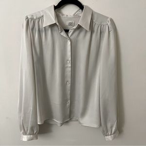 Wilfred White Silky Button Down Shirt